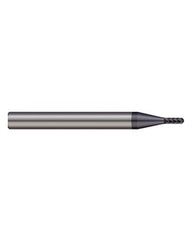 ‎1/32″ Dia. × 3/64″ LOC × 1/4″ Shank Size × 2-1/2″ OAL, 6 Flute, Carbide, TiAlN Nano, Ballnose Endmill