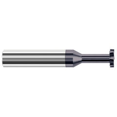 Keyseat Cutter, 3/16″ Dia. × 3/16″ Shank Dia. × 1/32″ CW × 2″ OAL, 6 Teeth, Carbide, Round Shank, AlTiN, Specialty Profiles