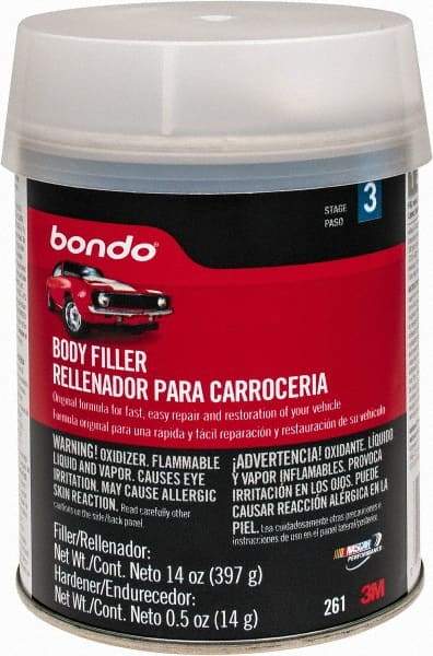 3M - Body Filler - 14 oz Body Filler, 1/2 oz Hardener - Americas Industrial Supply