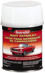3M - 4 Piece Body Repair Kit - 32 oz Body Filler, .75 oz Cream Hardener, Metal Body Patch, Spreader - Americas Industrial Supply