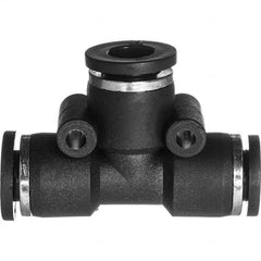 Value Collection - 1/2" OD, Nylon Push-to-Connect Union Tee - 150 Max psi, Black - Americas Industrial Supply