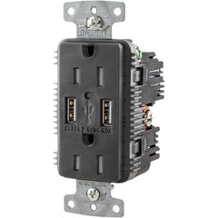 Hubbell Wiring Device-Kellems - USB Receptacles Number of USB Ports: 2 Number of Receptacles: 2 - Americas Industrial Supply