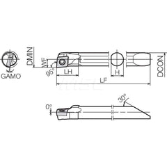 Indexable Boring Bar:  S080XSCLCR06100EZP,  10.00 mm Min Bore,  8.00 mm Shank Dia,  N/A Steel Screw,  Uses CCGT215 ™, CCMT215 ™, CCET215 ™, CCGW215 ™ & CCMW215 ™ Inserts