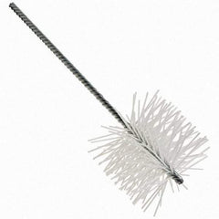 Brush Research Mfg. - 5-1/2" Diam Helical Nylon Tube Brush - Single Spiral, 0.079" Filament Diam, 8" Brush Length, 8" OAL, 0.292" Diam Galvanized Steel Shank - Americas Industrial Supply