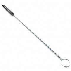 Brush Research Mfg. - 1/4" Diam Helical Steel Tube Brush - Single Spiral, 0.006" Filament Diam, 2" Brush Length, 10" OAL, 0.14" Diam Galvanized Steel Shank - Americas Industrial Supply