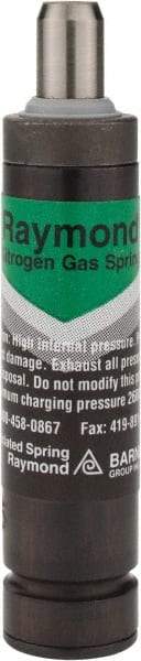 Associated Spring Raymond - 12mm Diam, 80mm Max Stroke, Yellow Nitrogen Gas Spring Cylinder - 123mm Body Length, 205mm OAL, 164 Lb Full Stroke Spring Force, 2,600 psi Initial Charge - Americas Industrial Supply
