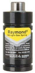 Associated Spring Raymond - 25mm Diam, 7mm Max Stroke, Yellow Nitrogen Gas Spring Cylinder - 47mm Body Length, 56mm OAL, 689 Lb Full Stroke Spring Force, 2,600 psi Initial Charge - Americas Industrial Supply