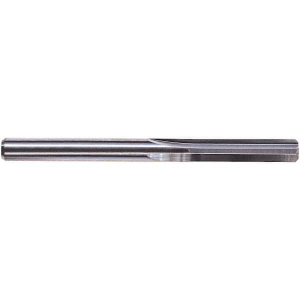 Chucking Reamer: 0.108″ Dia, 2-1/4″ OAL, 5/8″ Flute Length, Straight Shank, Solid Carbide 4 Flute, RH