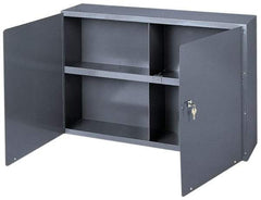 Durham - 1 Shelf Wall Storage Cabinet - Steel, 33-3/4" Wide x 8-1/2" Deep x 22-1/4" High, Gray - Americas Industrial Supply