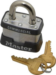Master Lock - 3/4" Shackle Clearance, Keyed Alike Maximum Security Padlock - 9/32" Shackle Diam, Laminated Steel - Americas Industrial Supply