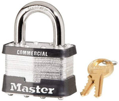 Master Lock - 1" Shackle Clearance, Keyed Alike Maximum Security Padlock - 3/8" Shackle Diam, Laminated Steel - Americas Industrial Supply