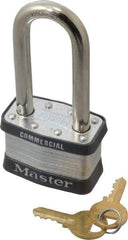 Master Lock - 2-1/2" Shackle Clearance, Keyed Alike Maximum Security Padlock - 3/8" Shackle Diam, Laminated Steel - Americas Industrial Supply