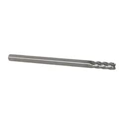 Accupro - 1/4", 3/4" LOC, 1/4" Shank Diam, 4" OAL, 4 Flute, Solid Carbide Square End Mill - Single End, Uncoated, Spiral Flute, 40° Helix, Centercutting, Right Hand Cut, Right Hand Flute - Americas Industrial Supply