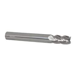 Accupro - 3/4", 1-1/2" LOC, 3/4" Shank Diam, 6" OAL, 4 Flute, Solid Carbide Square End Mill - Single End, Uncoated, Spiral Flute, 40° Helix, Centercutting, Right Hand Cut, Right Hand Flute - Americas Industrial Supply