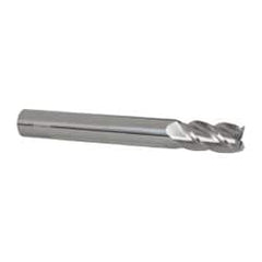 Accupro - 3/4", 1-1/2" LOC, 3/4" Shank Diam, 6" OAL, 4 Flute, Solid Carbide Square End Mill - Single End, Uncoated, Spiral Flute, 40° Helix, Centercutting, Right Hand Cut, Right Hand Flute - Americas Industrial Supply