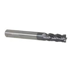 Accupro - 5/16" Diam, 3/4" LOC, 4 Flute Solid Carbide Roughing & Finishing Square End Mill - AlTiN Finish, 2-1/2" OAL, 5/16" Shank Diam, Straight Shank, 40° Helix, Centercutting - Americas Industrial Supply