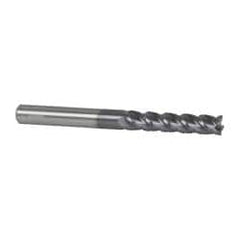 Accupro - 3/8" Diam, 1-3/4" LOC, 4 Flute Solid Carbide Roughing & Finishing Square End Mill - AlTiN Finish, 4" OAL, 3/8" Shank Diam, Straight Shank, 40° Helix, Centercutting - Americas Industrial Supply