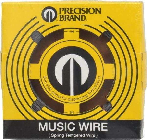 Value Collection - 14 Gage, 0.033 Inch Diameter x 344 Ft. Long, High Carbon Steel, Tempered Music Wire Coil - ASTM A228, 1 Lb. Shipping Weight - Americas Industrial Supply