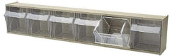 Quantum Storage - 23-5/8" Wide x 4-1/2" High x 3-5/8" Deep, Small Parts Tip Out Stacking Bin Organizer - Polystyrene Frame, 6 Compartments, 3-1/2" Wide x 3-3/4" High x 2-5/8" Deep Bin - Americas Industrial Supply