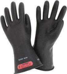 Salisbury by Honeywell - Class 0, Size L (9), 11" Long, Rubber Lineman's Glove - 1,000 AC Max Use Voltage, 5,000 AC Test Voltage, Black, ASTM D120, IEC EN60903 - Americas Industrial Supply