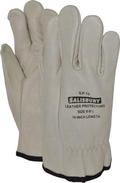 Salisbury by Honeywell - Size L (9), 10" Long, Cowhide Leather Protector - Not for Electrical Protection (ASTM F696-02), Wear Over Rubber Insulating Gloves, ASTM F496 - Americas Industrial Supply