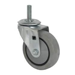 Albion - 4" Diam x 1-1/4" Wide x 5-13/32" OAH Stem Mount Swivel Caster - TPR, 200 Lb Capacity, Ball Bearing, 1/2-13 x 1-1/2" Threaded Stem - Americas Industrial Supply
