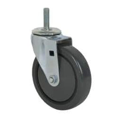 Albion - 5" Diam x 1-1/4" Wide x 6" OAH Stem Mount Swivel Caster - Polyurethane, 275 Lb Capacity, Ball Bearing, 1/2-13 x 1-1/2" Threaded Stem - Americas Industrial Supply