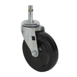 Albion - 4" Diam x 15/16" Wide x 4-5/8" OAH Stem Mount Swivel Caster - Soft Rubber, 115 Lb Capacity, Self-Lubricating Bearing, 7/16 x 1-17/32" Friction Stem - Americas Industrial Supply