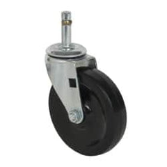 Albion - 4" Diam x 15/16" Wide x 4-5/8" OAH Stem Mount Swivel Caster - Soft Rubber, 115 Lb Capacity, Self-Lubricating Bearing, 7/16 x 1-17/32" Friction Stem - Americas Industrial Supply