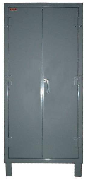 Lyon - 4 Shelf Locking Storage Cabinet - Steel, 36" Wide x 24" Deep x 82" High, Gray - Americas Industrial Supply