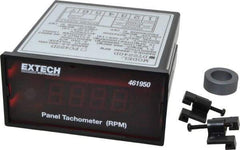 Extech - Accurate up to 0.05%, 0.1 and 0.1 (5 to 1,000) and 1 (1,000 to 9,999) and 10 (10,000 to 99,990) RPM Resolution, Noncontact Tachometer - 4.8819 Inch Long x 2 Inch Wide x 1.2992 Inch Meter Thick, 5 to 99,990 RPM Measurement - Americas Industrial Supply