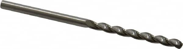 M.A. Ford - #41 150° Solid Carbide Jobber Drill - Bright Finish, Right Hand Cut, Parabolic Flute, Straight Shank, 2" OAL, Standard Point - Americas Industrial Supply