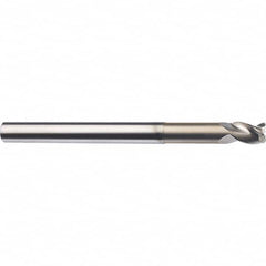 Corner Radius End Mill: 3/4″ Dia, 1″ LOC, 0.19″ Radius, 3 Flutes, Solid Carbide 4″ OAL, 3/4″ Shank Dia, 38 ° Helix, TiB2 Coated, Corner Radius End, Centercutting, Series 43