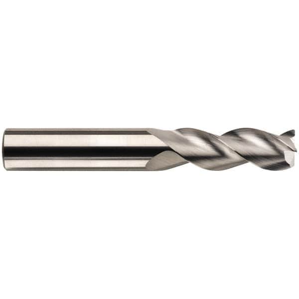SGS - 1/2", 3 Flute, Single End, Solid Carbide, 0.06" Corner Radius End Mill - 4" OAL, 38° Helix, Right Hand Flute, 2" LOC, Right Hand Cut - Americas Industrial Supply