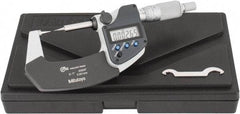 Mitutoyo - 1 Inch, 32mm Throat Depth, Ratchet Stop, Electronic Point Micrometer - Accurate Up to 0.0001 Inch, 0.3937 Inch Point Length, 15° Point Angle, 18mm Head Diameter - Americas Industrial Supply