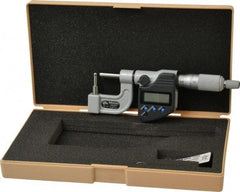 Mitutoyo - 0 to 1 Inch Measurement Range, Pin Anvil, Ratchet Stop Thimble, Electronic Tube Micrometer - Accurate Up to 0.0002 Inch, Carbide - Americas Industrial Supply