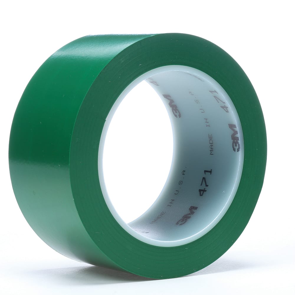 3M - Floor & Egress Marking Tape & Strips; Type: Vinyl Tape ; Surface Type: Smooth ; Special Color Properties: No Special Properties ; Color: Green ; Pattern: Solid Color ; Traffic Type: Light Duty - Exact Industrial Supply