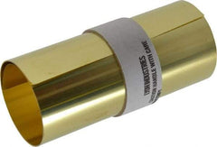 Made in USA - 100 Inch Long x 6 Inch Wide x 0.002 Inch Thick, Roll Shim Stock - Brass - Americas Industrial Supply