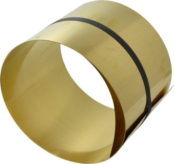 Made in USA - 100 Inch Long x 6 Inch Wide x 0.012 Inch Thick, Roll Shim Stock - Brass - Americas Industrial Supply