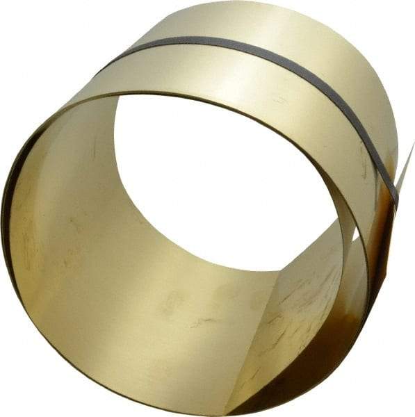 Made in USA - 100 Inch Long x 6 Inch Wide x 0.015 Inch Thick, Roll Shim Stock - Brass - Americas Industrial Supply