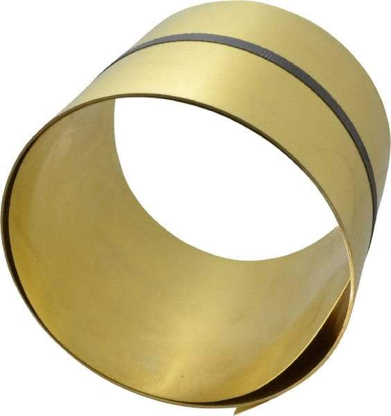 Made in USA - 100 Inch Long x 6 Inch Wide x 0.02 Inch Thick, Roll Shim Stock - Brass - Americas Industrial Supply