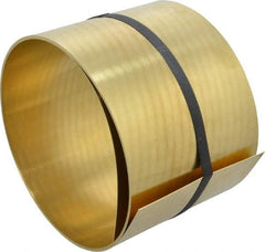 Made in USA - 100 Inch Long x 6 Inch Wide x 0.031 Inch Thick, Roll Shim Stock - Brass - Americas Industrial Supply