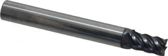 Accupro - 7/32", 3/8" LOC, 1/4" Shank Diam, 2" OAL, 5 Flute, Solid Carbide Square End Mill - Single End, AlTiN Finish, Spiral Flute, 45° Helix, Centercutting, Right Hand Cut, Right Hand Flute - Americas Industrial Supply