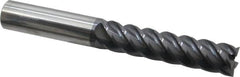 Accupro - 3/4", 3-1/4" LOC, 3/4" Shank Diam, 6" OAL, 5 Flute, Solid Carbide Square End Mill - Single End, AlTiN Finish, Spiral Flute, 45° Helix, Centercutting, Right Hand Cut, Right Hand Flute - Americas Industrial Supply