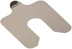 Made in USA - 20 Piece, 2 Inch Long x 2 Inch Wide x 0.002 Inch Thick, Slotted Shim Stock - Stainless Steel, 5/8 Inch Wide Slot - Americas Industrial Supply