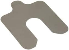 Made in USA - 20 Piece, 2 Inch Long x 2 Inch Wide x 0.004 Inch Thick, Slotted Shim Stock - Stainless Steel, 5/8 Inch Wide Slot - Americas Industrial Supply