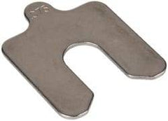 Made in USA - 5 Piece, 2 Inch Long x 2 Inch Wide x 0.075 Inch Thick, Slotted Shim Stock - Stainless Steel, 5/8 Inch Wide Slot - Americas Industrial Supply