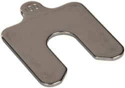 Made in USA - 5 Piece, 2 Inch Long x 2 Inch Wide x 0.1 Inch Thick, Slotted Shim Stock - Stainless Steel, 5/8 Inch Wide Slot - Americas Industrial Supply