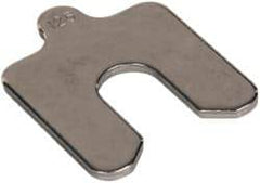 Made in USA - 5 Piece, 2 Inch Long x 2 Inch Wide x 0.125 Inch Thick, Slotted Shim Stock - Stainless Steel, 5/8 Inch Wide Slot - Americas Industrial Supply