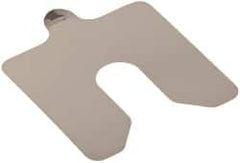 Made in USA - 20 Piece, 3 Inch Long x 3 Inch Wide x 0.003 Inch Thick, Slotted Shim Stock - Stainless Steel, 3/4 Inch Wide Slot - Americas Industrial Supply